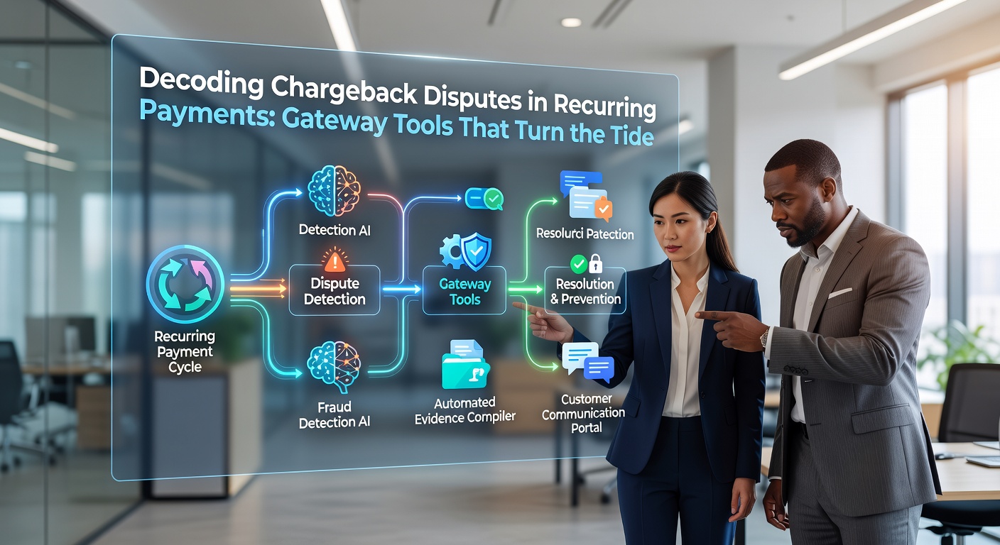 Close-up of a merchant reviewing automated chargeback alerts on a payment gateway dashboard, with evidence bundles and AI recommendations highlighted for quick dispute filing