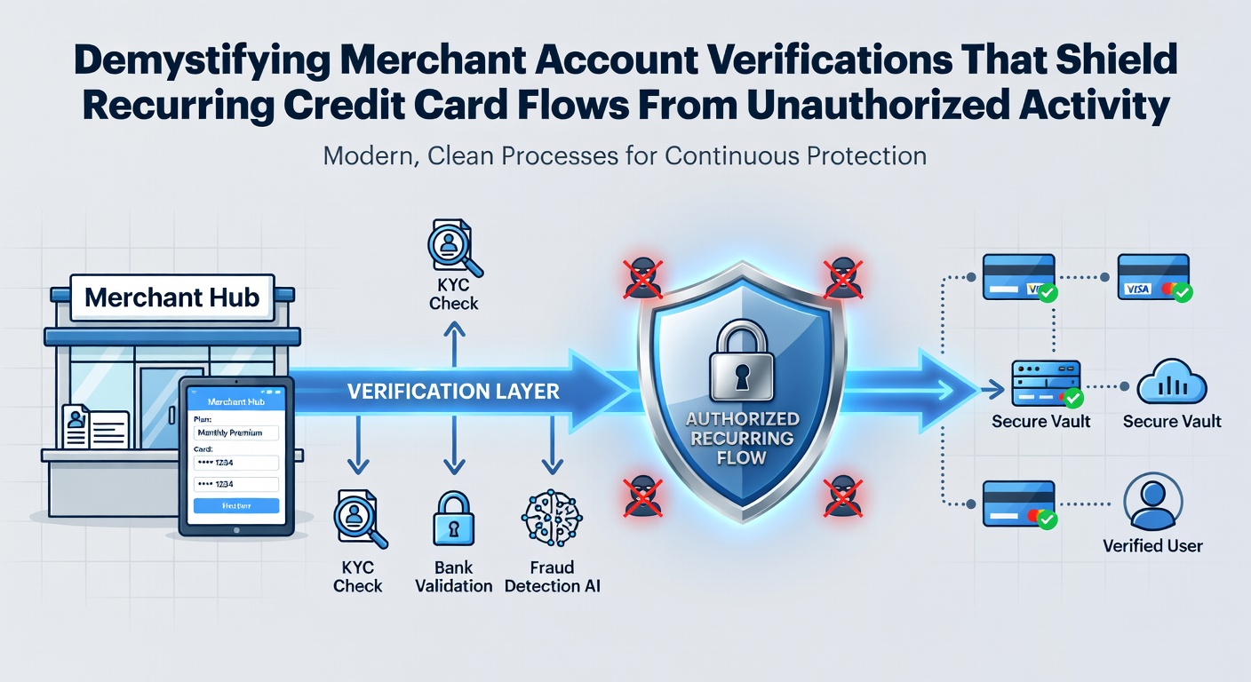 Merchant account verification process for recurring credit card transactions
