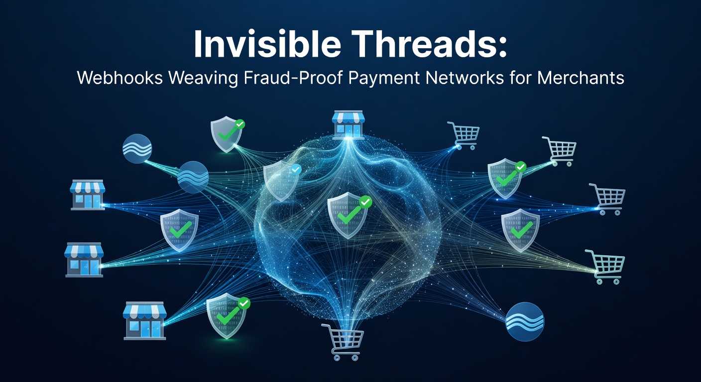 Diagram illustrating webhooks connecting payment processors to merchant systems in real-time for fraud detection