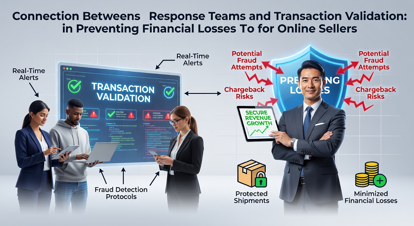 Response teams coordinating with transaction validation systems to protect online merchant revenue