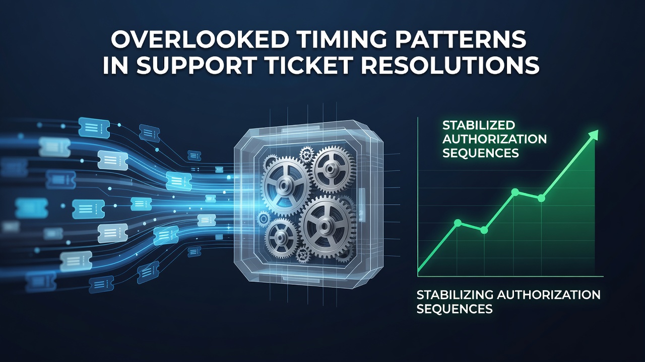 Data visualization of support ticket timing correlations with authorization success rates in subscription payment systems